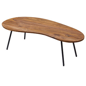 WOHNLING Couchtisch Nierenform Massivholz sheesham 122,0 x 63,0 x 36,0 cm, 1 St.