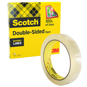Scotch doppelseitiger Klebefilm transparent 19,0 mm x 33,0 m 1 Rolle