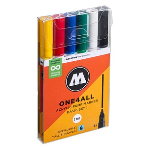 MOLOTOW One4All Acrylstifte farbsortiert 2,0 mm, 6 St.