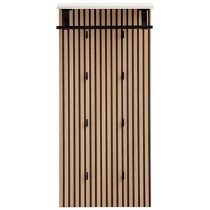 MÖBELPARTNER Wandgarderobe Loft 157121 eiche Holz 8 Haken 50,0 x 110,6 cm, 1 St.