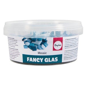 Rayher Mosaiksteine hellblau/dunkelblau Fancy Glas Ø 1,2 cm, 1 Pack