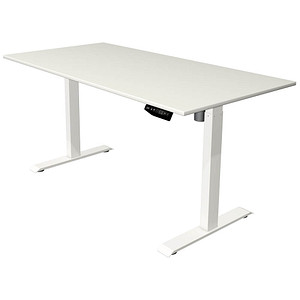 Kerkmann Move 1 elektrisch höhenverstellbarer Schreibtisch weiß rechteckig, T-Fuß-Gestell weiß 160,0 x 80,0 cm