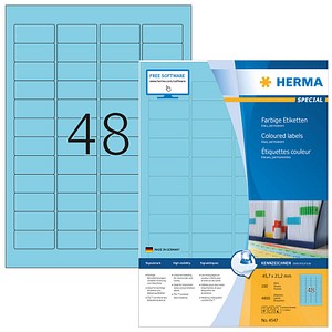HERMA Etiketten 4547 blau 45,7 x 21,2 mm, 100 Blatt