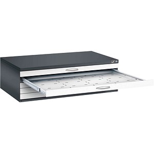 CP 7200 Planschrank schwarzgrau, verkehrsweiß 5 Schubladen 135,0 x 96,0 x 42,0 cm, 1 St.