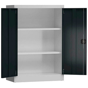 ClassiX Stahlschrank X-530328 anthrazit, lichtgrau 2 Fachböden 92,0 x 42,0 x 120,0 cm, aufgebaut, 1 St.