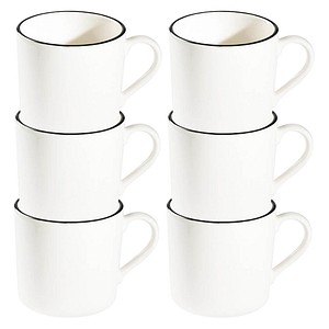 ID Fine Kaffeebecher Modest Black Alzar weiß 0,3 l, 6 St.