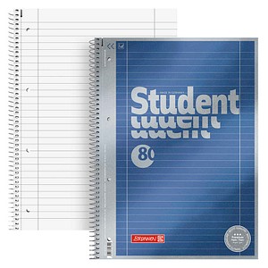 BRUNNEN Collegeblock Premium Student 27 liniert DIN A4 mit Randlinie (innen und außen), 5 St.