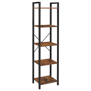 VASAGLE Bücherregal braun, schwarz 40,0 x 30,0 x 146,0 cm, 1 St.