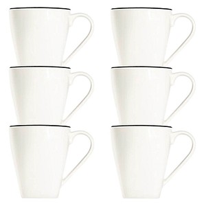 ID Fine Kaffeebecher Modest Black Piazza weiß 0,3 l, 6 St.