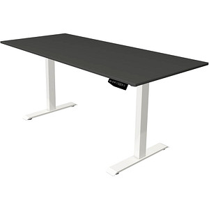Kerkmann Move 1 elektrisch höhenverstellbarer Schreibtisch anthrazit rechteckig, T-Fuß-Gestell weiß 180,0 x 80,0 cm