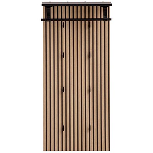 MÖBELPARTNER Wandgarderobe Hank 157120 eiche Holz 8 Haken 50,0 x 110,6 cm, 1 St.