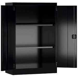ClassiX Stahlschrank X-530299 tiefschwarz 2 Fachböden 80,0 x 38,0 x 120,0 cm, aufgebaut, 1 St.