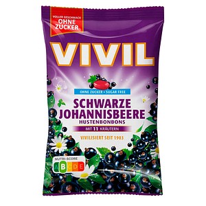 VIVIL® Schwarze Johannisbeere ohne Zucker Bonbons 33 St./ 120,0 g, 1 Pack