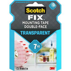 Scotch FIX™ TRANSPARENT doppelseitiges Klebeband 19,0 mm x 5,0 m, 1 Rolle