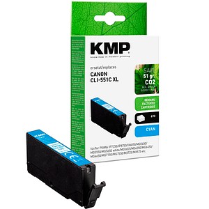 KMP  cyan Druckerpatrone kompatibel zu Canon CLI-551 XL C