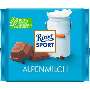 Ritter SPORT Alpenmilch Schokolade 250,0 g, 1 St.