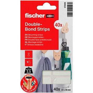 fischer Double-Bond Klebestreifen, 36,0 x 22,0 mm, 40 St.