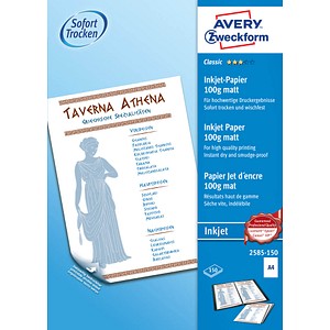AVERY Zweckform Fotopapier 2585-150 DIN A4 matt 100 g/qm 150 Blatt AVERY Zweckform Fotopapier 2585-150 DIN A4 matt 100 g/qm 150 Blatt