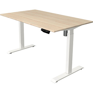 Kerkmann Move 1 elektrisch höhenverstellbarer Schreibtisch ahorn rechteckig, T-Fuß-Gestell weiß 140,0 x 80,0 cm