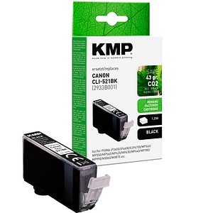KMP  schwarz Druckerpatrone kompatibel zu Canon CLI-521 BK