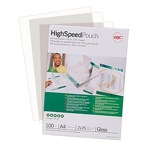 100 GBC High Speed Laminierfolien glänzend für A4 125 micron