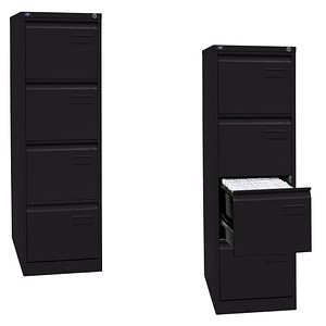 BISLEY LIGHT Hängeregistraturschrank schwarz 4 Schubladen 41,3 x 62,2 x 132,1 cm