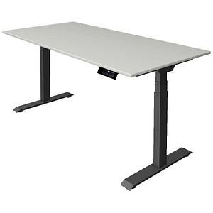 Kerkmann Move 1 stable elektrisch höhenverstellbarer Schreibtisch lichtgrau rechteckig, T-Fuß-Gestell grau 160,0 x 80,0 cm