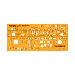 STANDARDGRAPH Zeichenschablone Heizungstechnik III 7381 orange