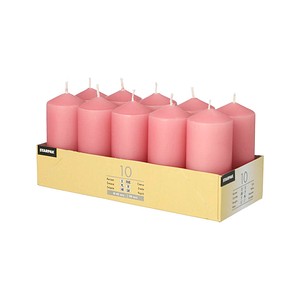 STARPAK Stumpenkerzen rosa, 10 St.
