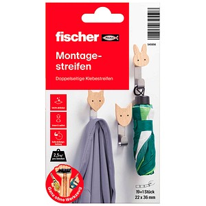 fischer GOW Klebestreifen für max. 2,5 kg, 22,0 x 36,0 mm, 20 St.