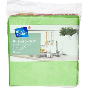 flink & sauber Spültücher Viskose 60 °C waschbar, 9 St.