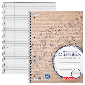 herlitz Collegeblock Recycling liniert DIN A4 Innenrand, 1 St.