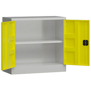 ClassiX Stahlschrank X-530306 zinkgelb, lichtgrau 1 Fachboden 80,0 x 38,0 x 75,0 cm, aufgebaut, 1 St.