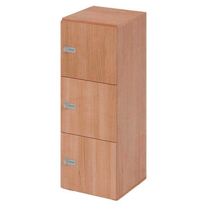 HAMMERBACHER Schließfachschrank nussbaum V234L3/N/N/ZS, 3 Schließfächer 40,0 x 42,0 x 110,0 cm