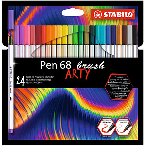 STABILO Pen 68 brush ARTY Filzstifte farbsortiert, 24 St.