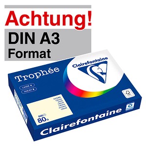 Clairefontaine Kopierpapier Trophée sand DIN A3 80 g/qm 500 Blatt