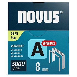 novus Tackerklammern Feindraht superhart 53/8, 5.000 St.