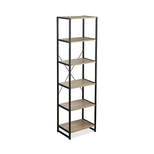 relaxdays Beistellregal braun, schwarz 50,0 x 35,0 x 180,0 cm, 1 St.