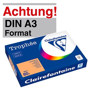 Clairefontaine Kopierpapier Trophée mandarin DIN A3 80 g/qm 500 Blatt
