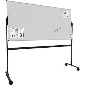 Legamaster mobiles Whiteboard UNITE 2,2 x 1,2 m weiß, schwarz lackierter Stahl