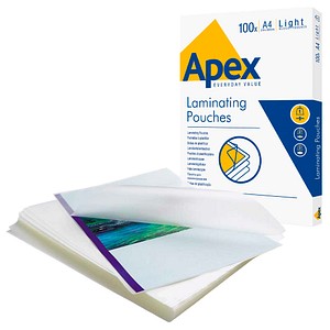 Fellowes Laminierfolien APEX Light glänzend für A4 75-80 micron, 100 St.