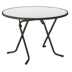 barths Gartentisch Dublin grau, weiß rund 100,0 x 100,0 x 70,0 cm