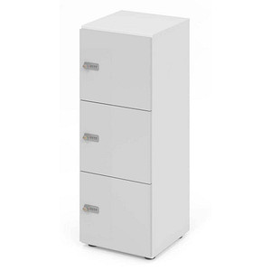 HAMMERBACHER Schließfachschrank weiß, lichtgrau V234L3/W/5/ZS, 3 Schließfächer 40,0 x 42,0 x 110,0 cm