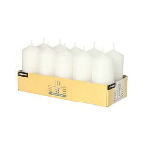 STARPAK Stumpenkerzen weiß, 10 St.