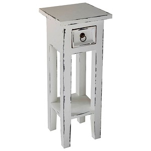 Garden Pleasure PADEA Beistelltisch quadratisch Massivholz weiß 25,0 x 25,0 x 67,0 cm, 1 St.