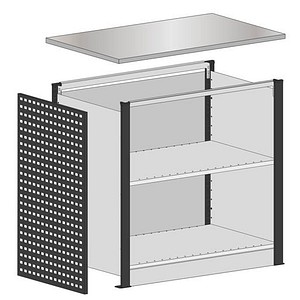 SCHULTE Thekenmodul MULTIplus Startmodul gerade, mit Arbeitsplatte, lichtgrau, schwarz 105,6 x 78,0 x 103,5 cm