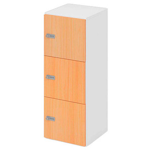 HAMMERBACHER Schließfachschrank weiß, buche V234L3/W/6/ZS, 3 Schließfächer 40,0 x 42,0 x 110,0 cm