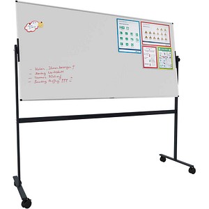 Legamaster mobiles Whiteboard UNITE 2,0 x 1,0 m weiß, schwarz lackierter Stahl