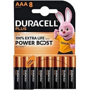 DURACELL Batterien PLUS Alkali-Mangan Micro AAA 1,5 V, 8 St.