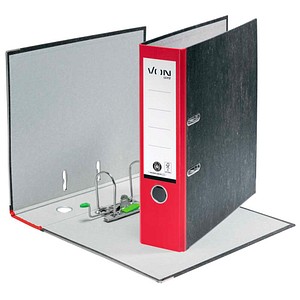 VON LEITZ Ordner rot mamoriert Karton 8,0 cm DIN A4, 1 St.
